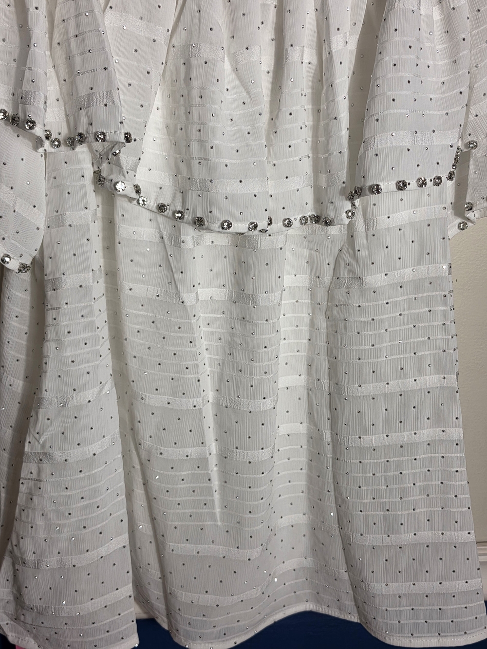 JJ's Fairyland Off-Shoulder White Eyelet Ruffle Top - Picture 5 of 9
